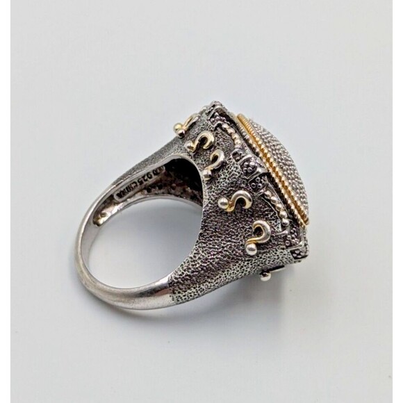 Elizabeth Adams Collection Sterling Silver 925 Pave Diamonds Statement Ring Sz 6 - Picture 8 of 16